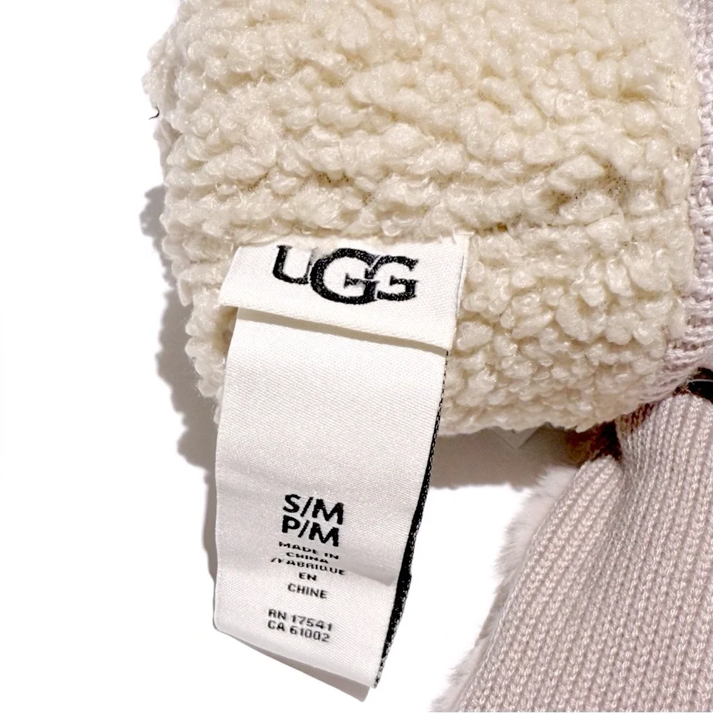 UGG Pink Lush Faux Fur Mittens NWT